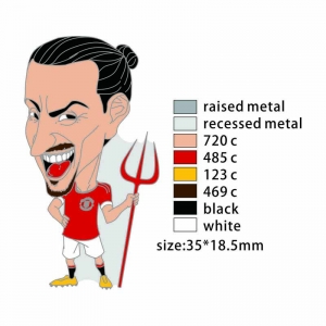 Soccer Stars Caricature Lapel Pin