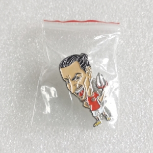 Soccer Stars Caricature Lapel Pin