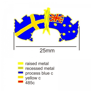 Sweden & Australia Crossed Lapel Pin