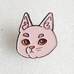 Pink Cartoon Cat Head Lapel Pin